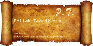 Poliak Teodózia névjegykártya